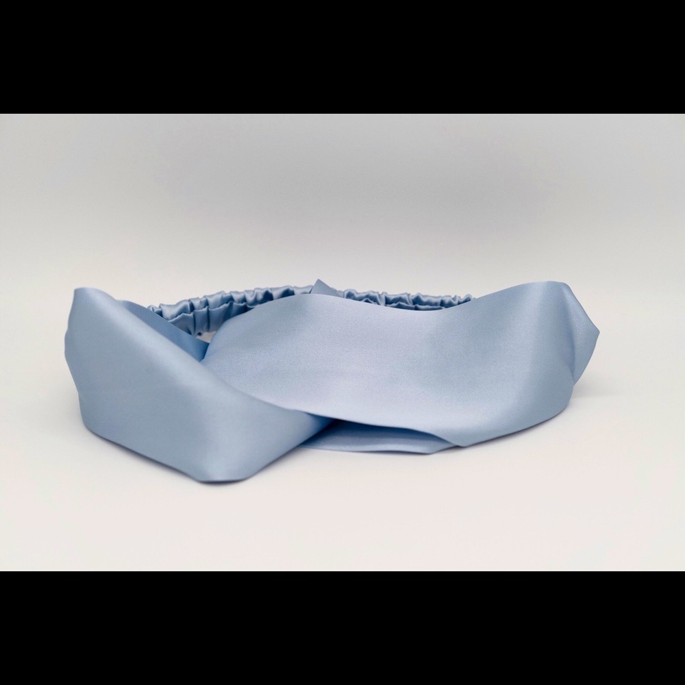 Light blue mulberry silk headband - Picture 2 of 2